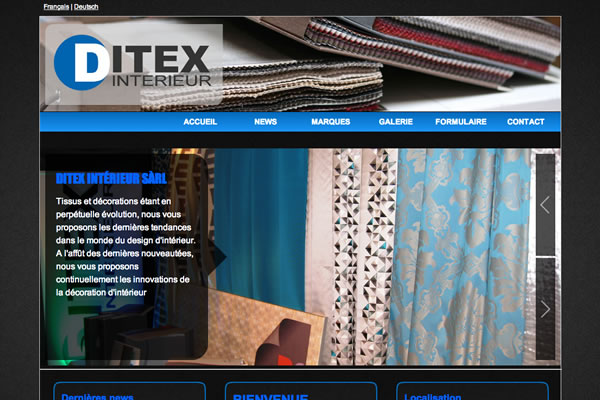 réalisation site internet ditex intérieur