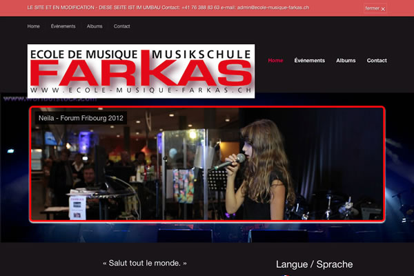 création site ecole de musique Farkas