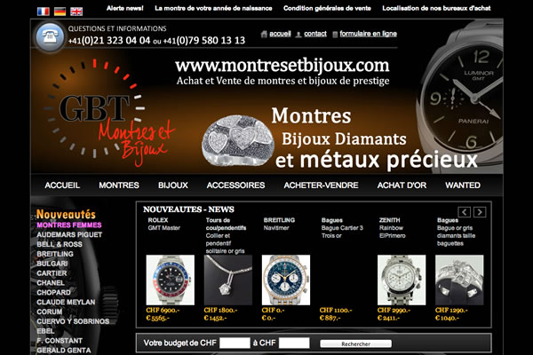 réalisation du site montresetbijoux