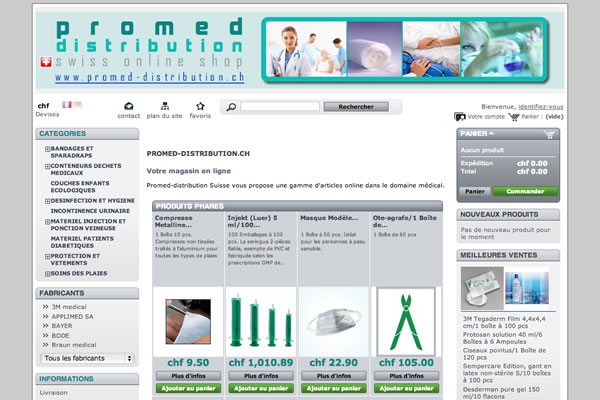 création du site promed distribution
