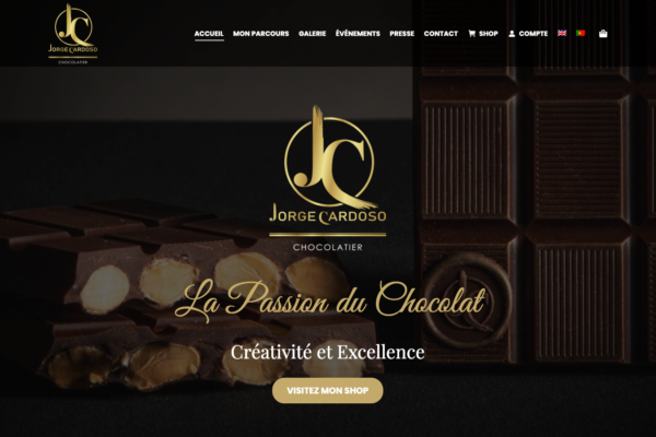 Réalisation du site Jorge Cardoso - Champion du monde de chocolaterie